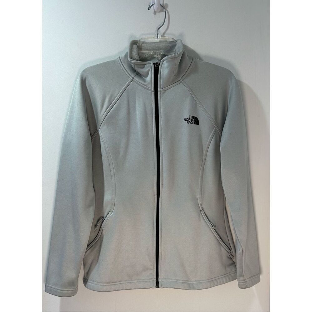 North Face women’s microfiber gray full zip jacket size Medium #17-1771
